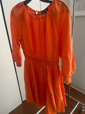 J. Crew Orange Mini Linen Dress